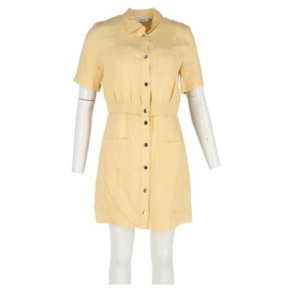 Sandro Yellow A-Line Puff Sleeve Mini Dress size 38